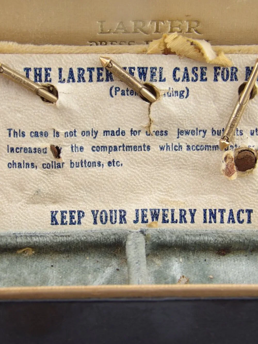 Vintage Larter 5 Piece Gold Plated Cuff Links & Shirt Stud Set